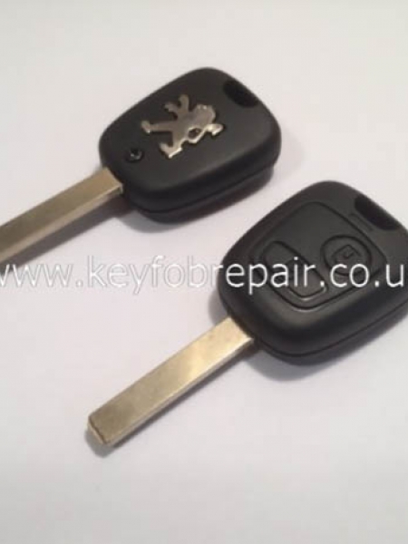 Peugeot 2 Button Key Case With Blank VA2 Keyblade 206-307-406 Etc